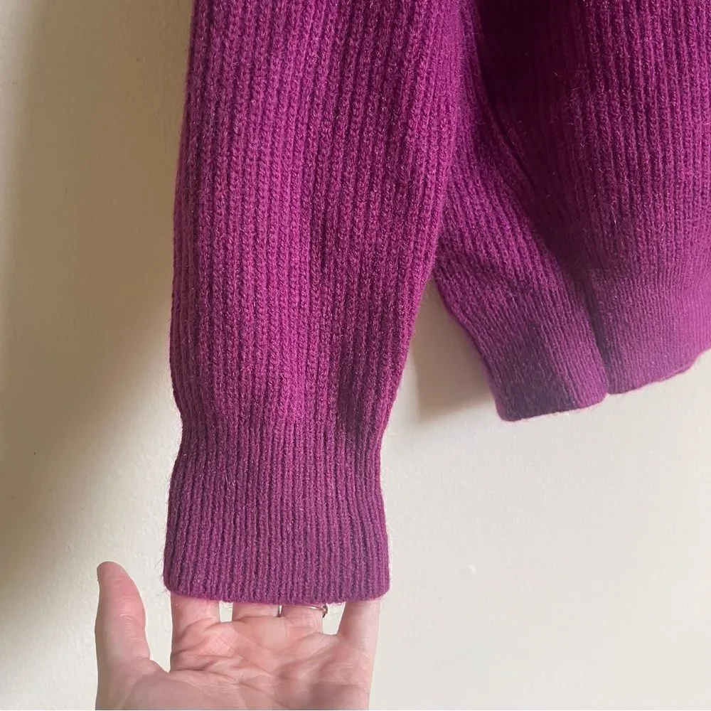 NEW FRNCH Paris Nordstrom’s Fuchsia V Neck Sweater S/M